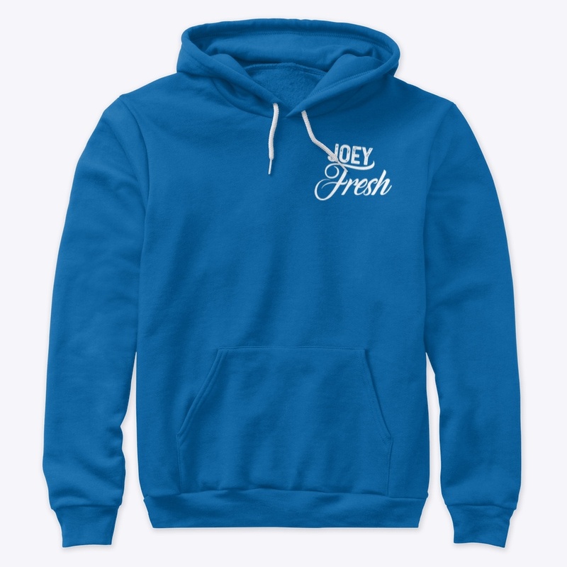 Joey Fresh white logo hoodie