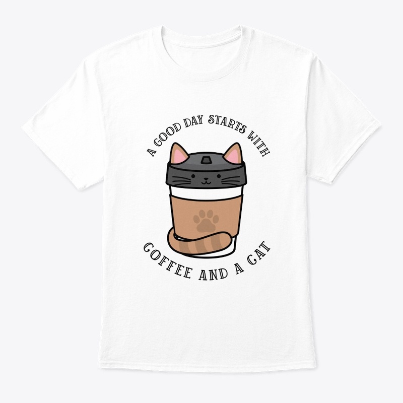 A good day starts with coffee and a cat