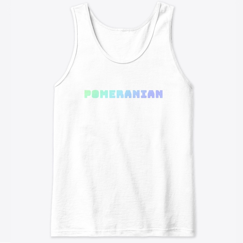 Green/Blue Pomeranian text