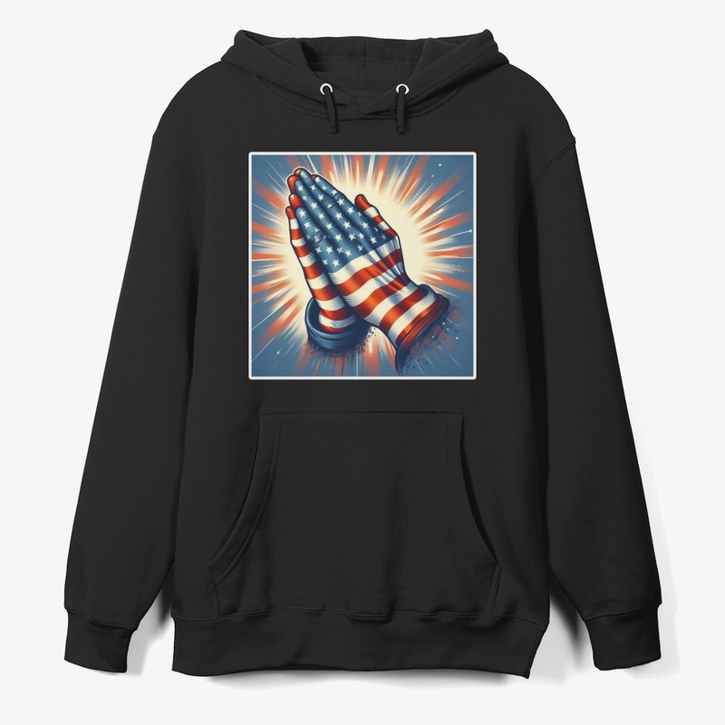 Praying Hands American Flag July 4th Tee