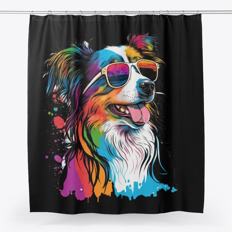 Happy dog wearing sunglasses 4