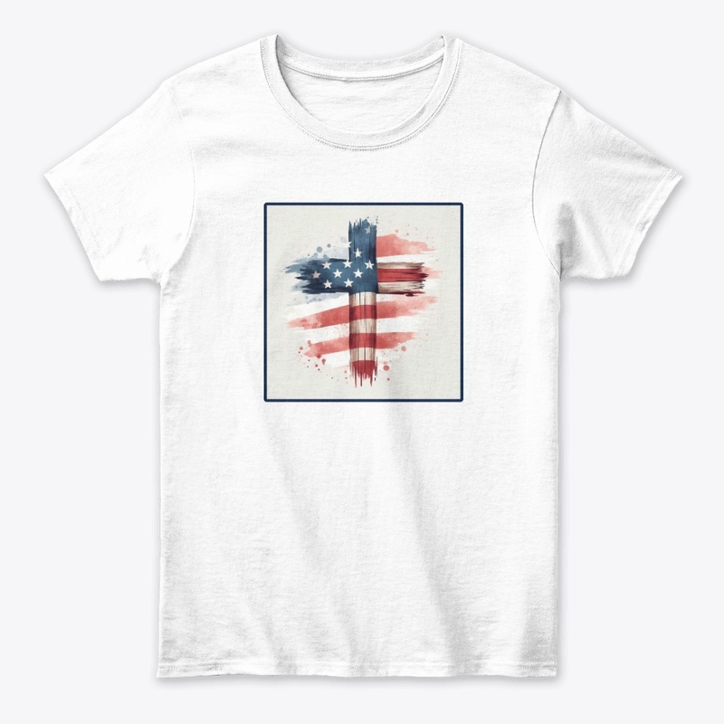 Flag Cross July 4th Tee