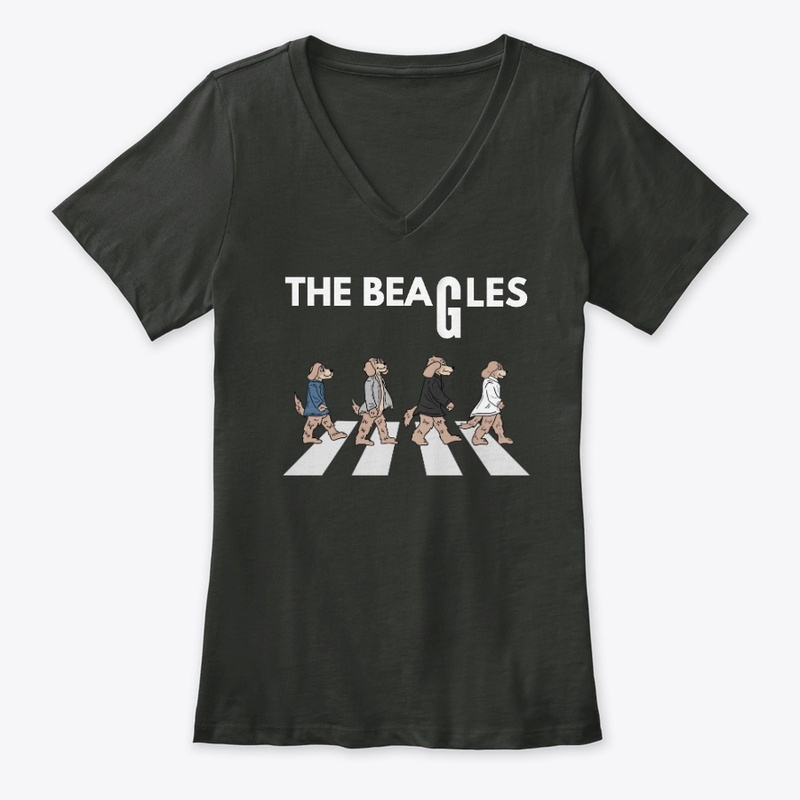 Beagles walk on A Road (White Lettering)