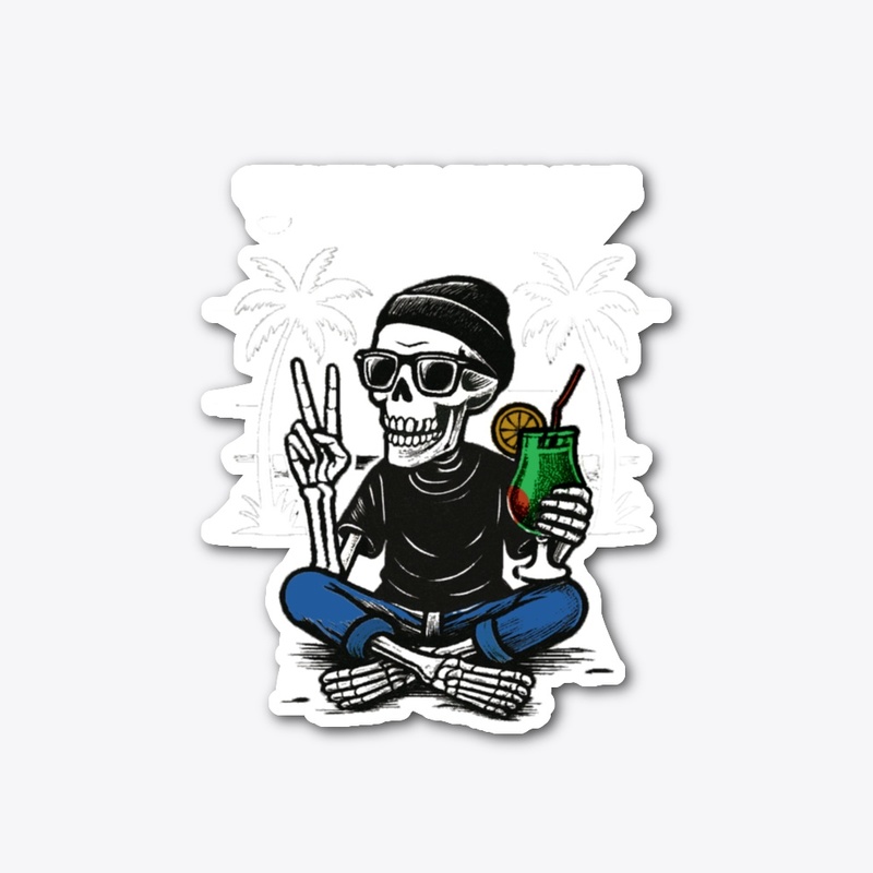 Chill Skeleton Tropical Vibes