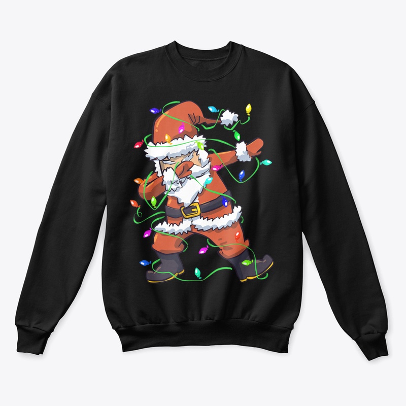DABBING SANTA CHRISTMAS TREE LIGHTS FAMI