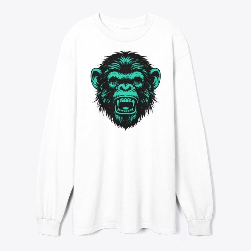 Angry Chimpanzee Head Art