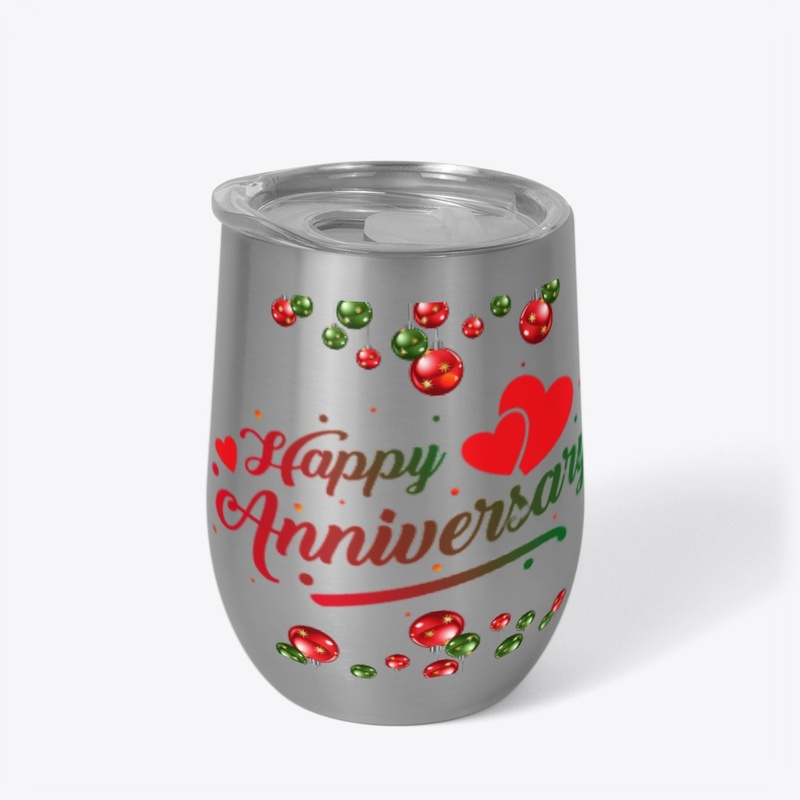 Amazing aniversary design on drinkware