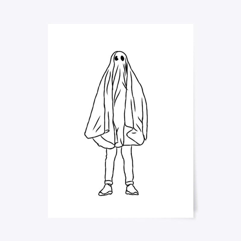 Large Icon Ghostie Black on White
