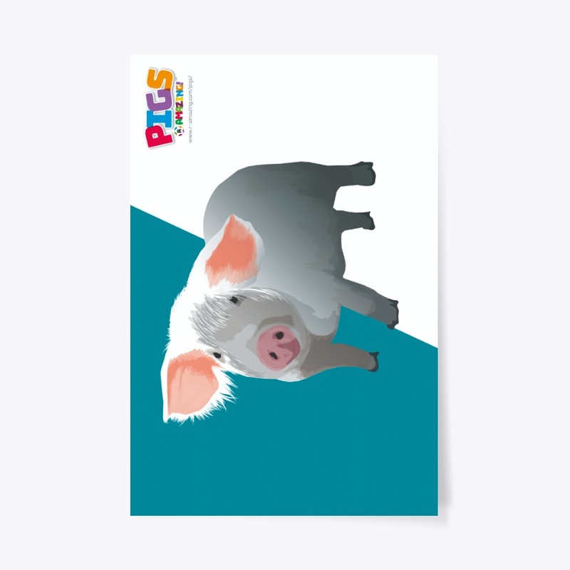 Tilted Head Pig Poster