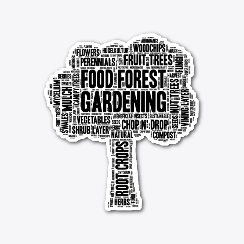 Food Forest Gardening Black Lettering 