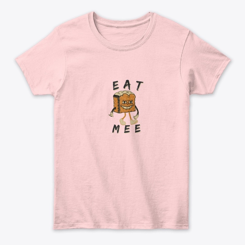 Eat me cartoon bread t-shirt design 