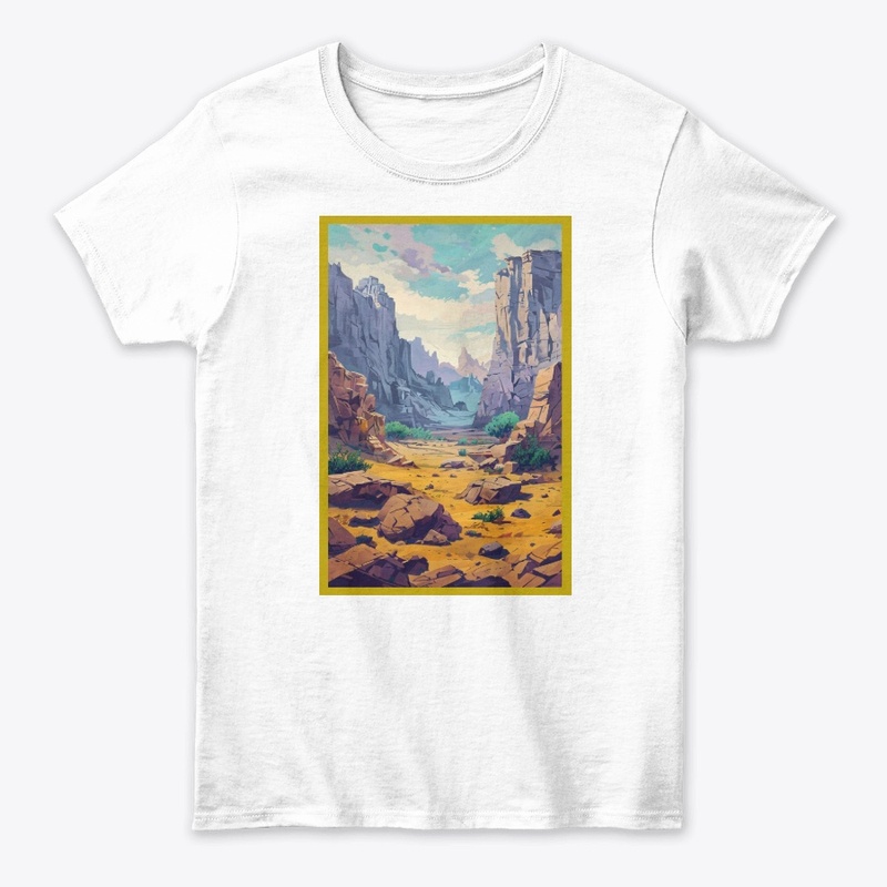 Abstract desert landscape with cactus