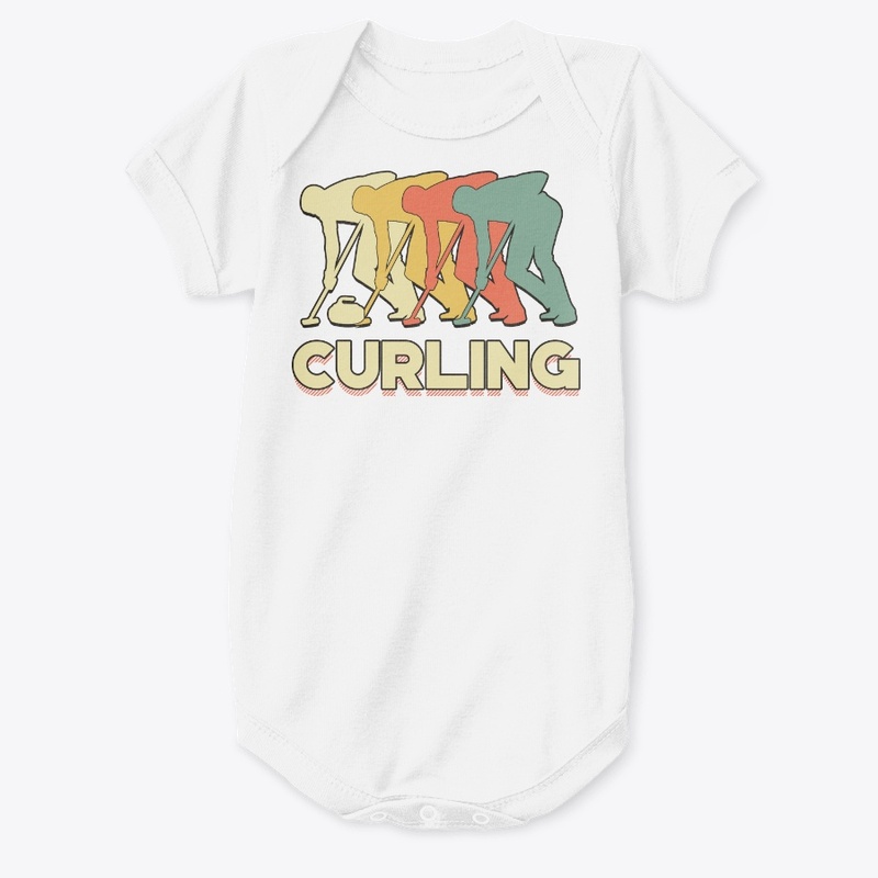 Retro Vintage Curling For Sports Lover