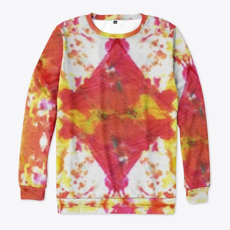 Red and Yellow Fire Shibori Tie Dye