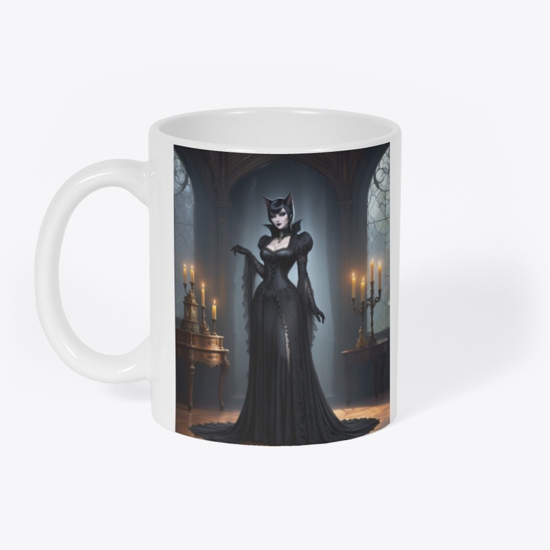 Gothic Catwoman in Elegant Attire
