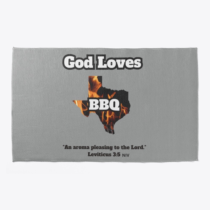 God Loves Texas BBQ with Bible verse