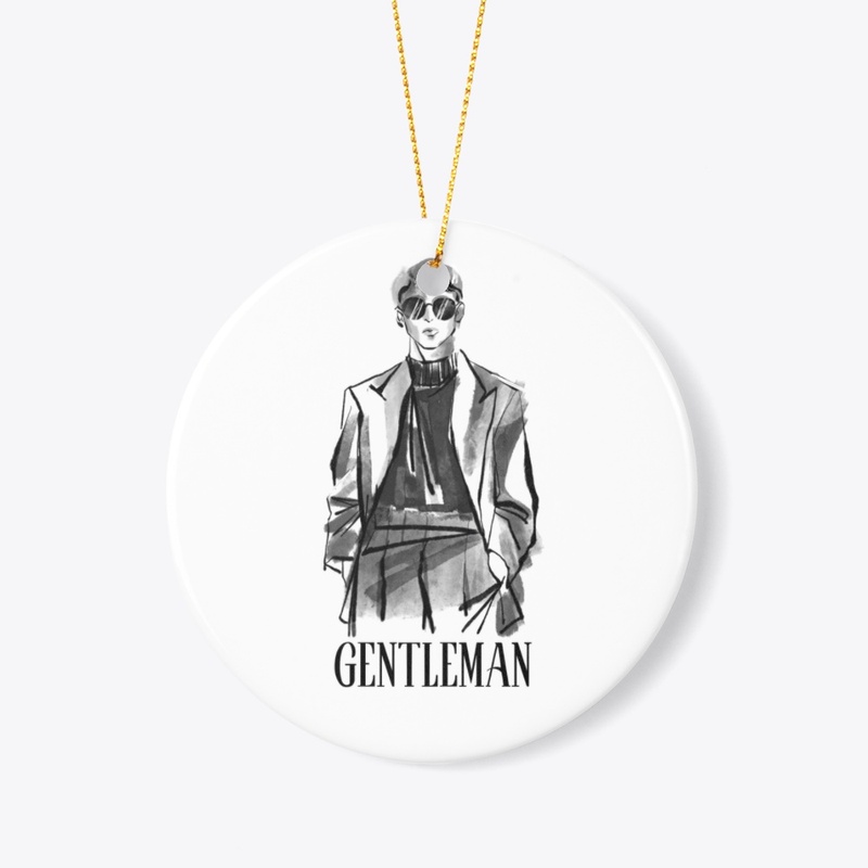 Gentleman Graphic White T-Shirt 