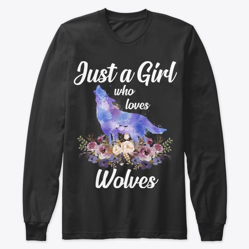 Girl Loves Wolves Watercolor Style
