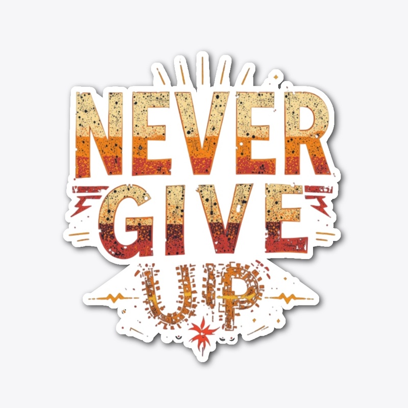 ‘NEVER GIVE UP’ vintage-style t-shirt