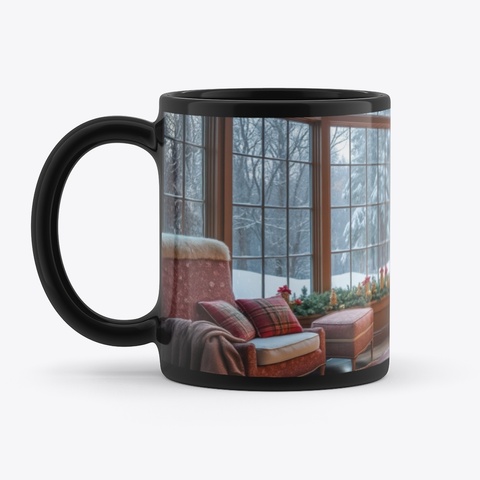 Cozy Christmas Ambiance Black T-Shirt Front