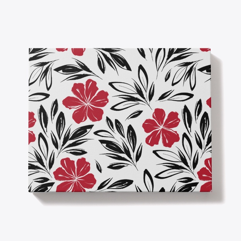 Black and Red Floral