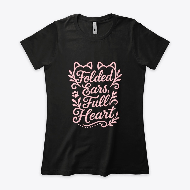 Folded Ears, Full Heart Scottish Cat Tee