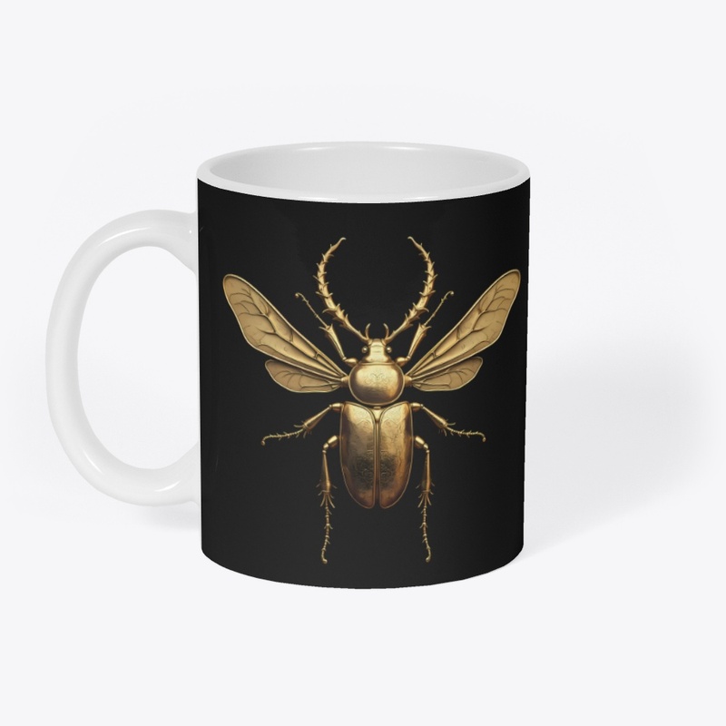 golden egyptian scarab with wings