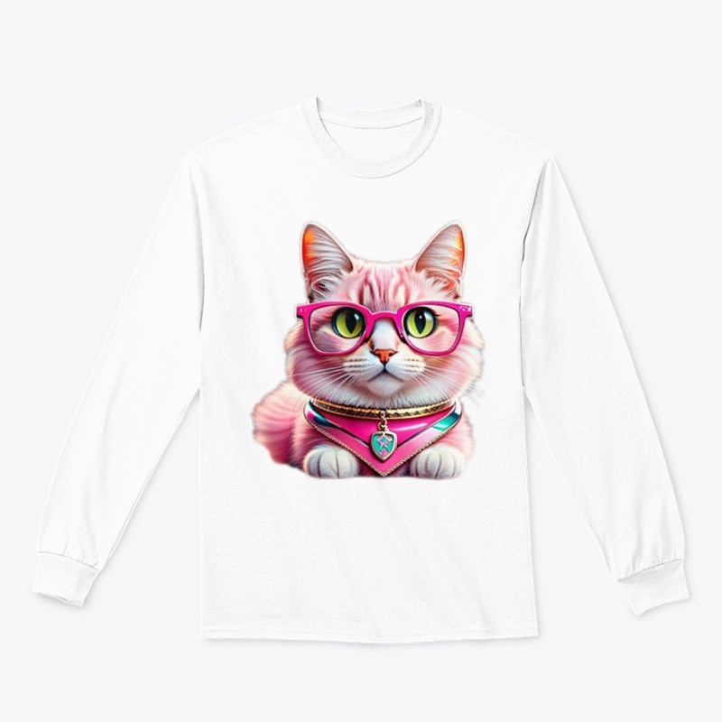 Glamour Paws: Pink Cat & Glasses