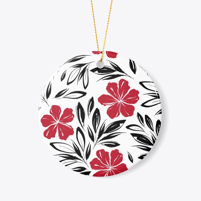 Black and Red Floral
