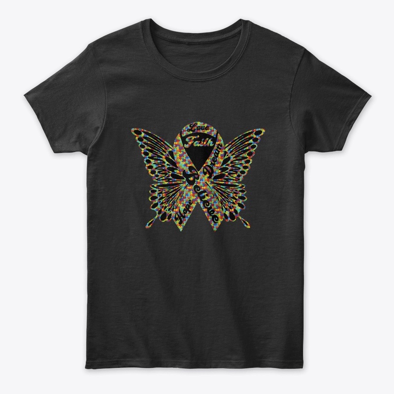 Dark Autsim Awareness Butterfly