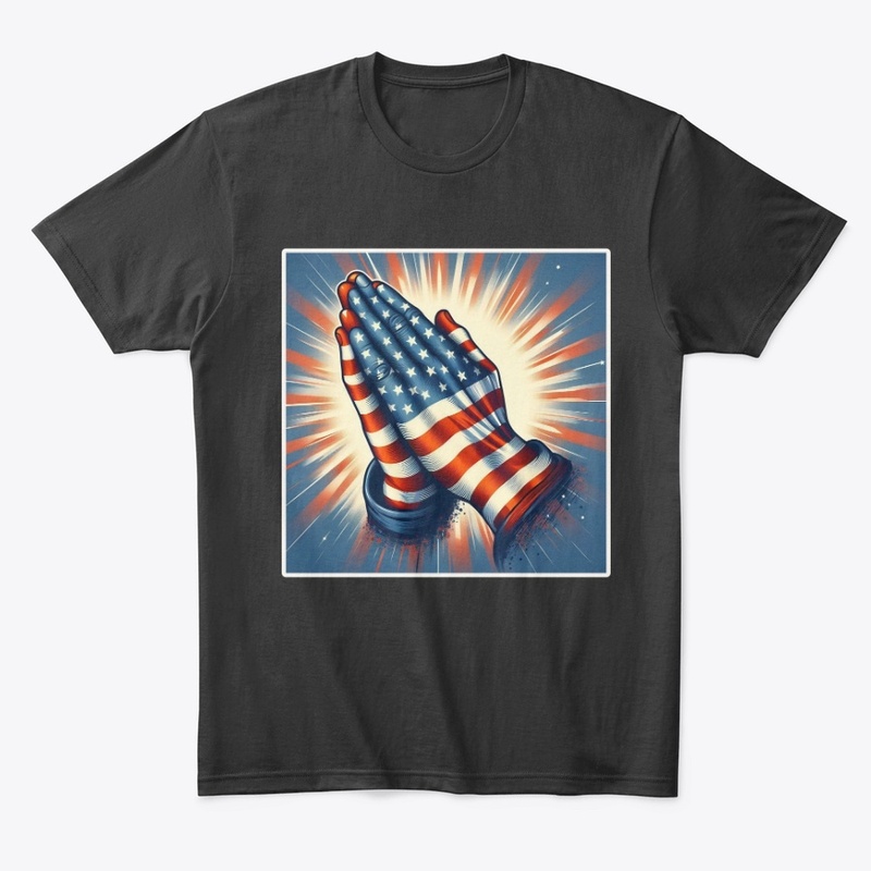 Praying Hands American Flag July 4th Tee