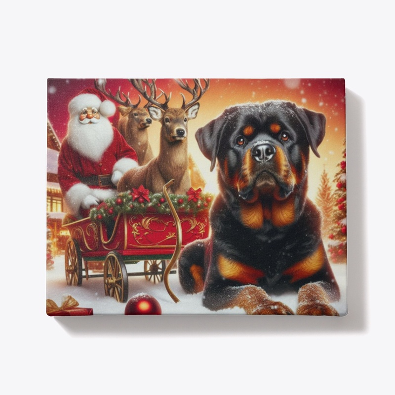 Rottweiler and Santa