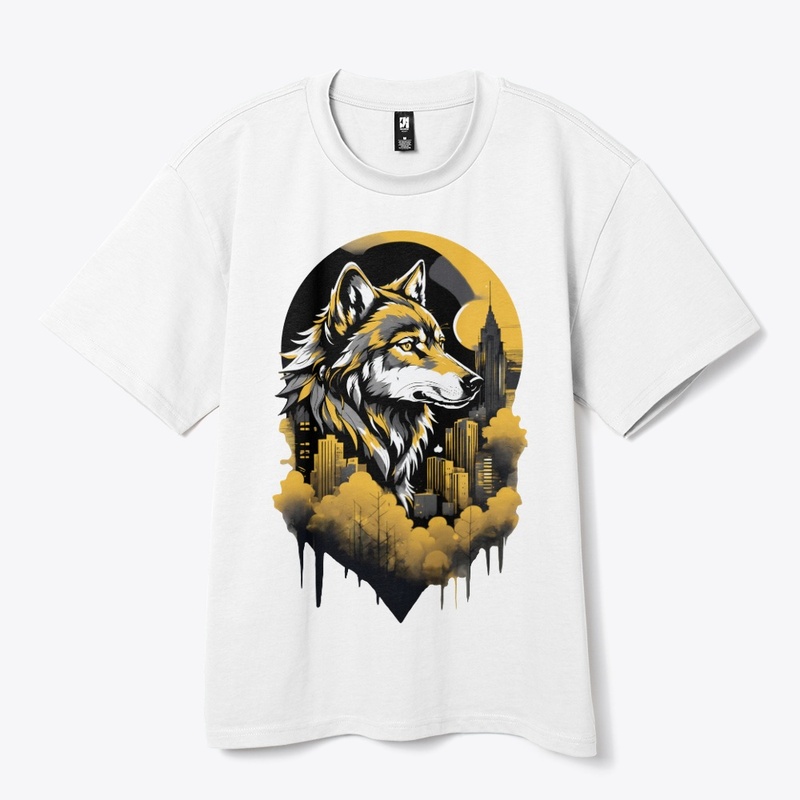Black & Gold Urban Wolf Shirt