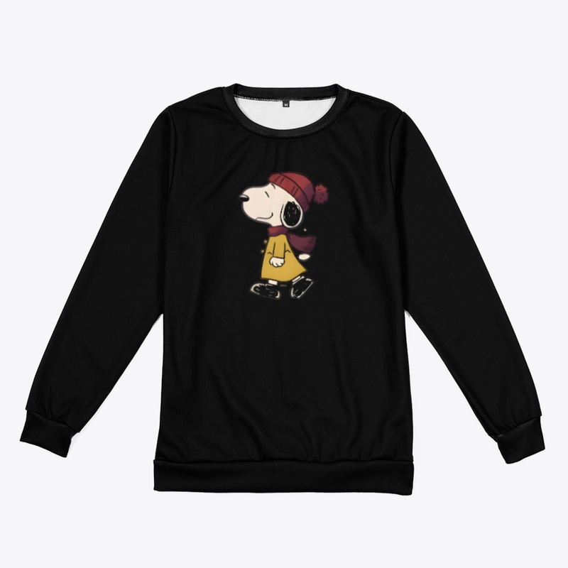 Cute Winter Walking Dog Art