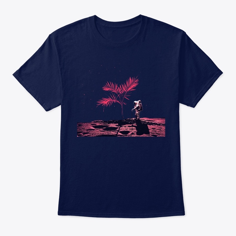 Astronaut Planting neon moon 