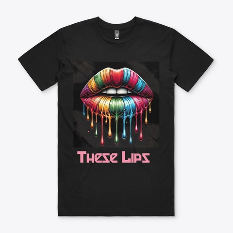These Lips Tee Shirt  Black T-Shirt Front