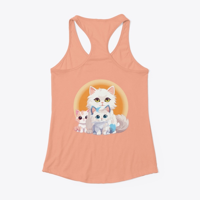 Cute Fluffy Cat Family