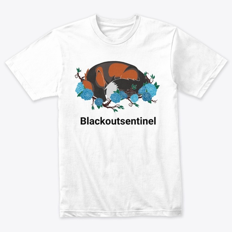 Laying fox with roses 2