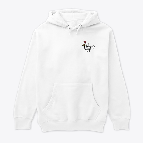 Angry Chicken White T-Shirt Front