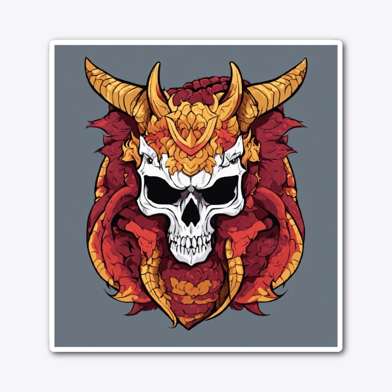 dragon mascot skull style 