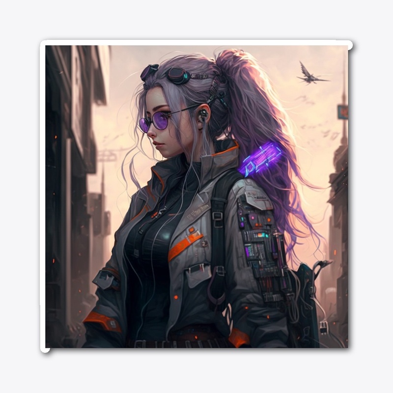 Anime cyberpunk girl