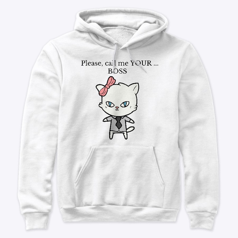 Cat boss at work and home