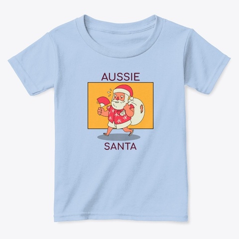 Aussie Santa Light Blue T-Shirt Front