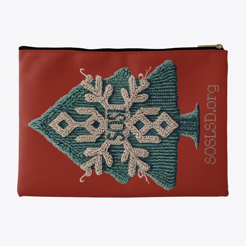 SOSL holiday tree knit print pouch