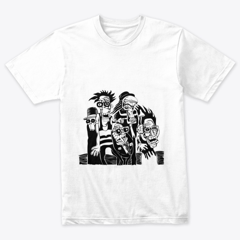 Craze Uk | Strange Skull Gang B&W Tees