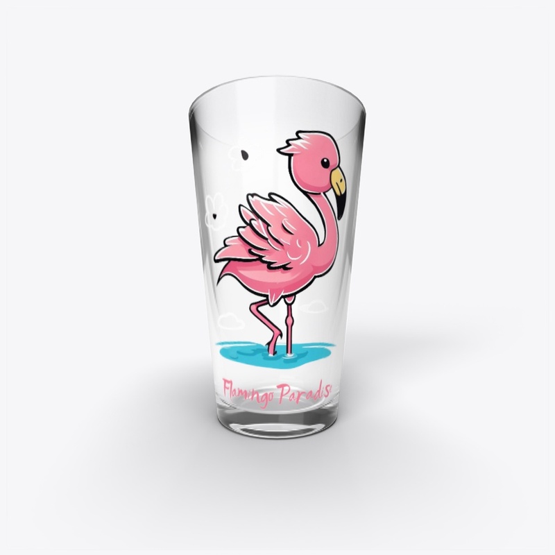 Pink Flamingo in Water Design