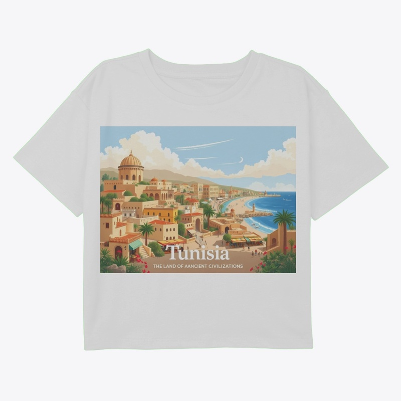 Tunisia Coastal Cityscape Art