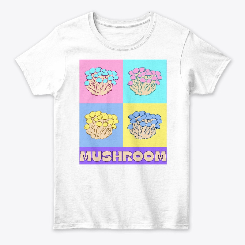 Cute baby pastel four mushroom collage