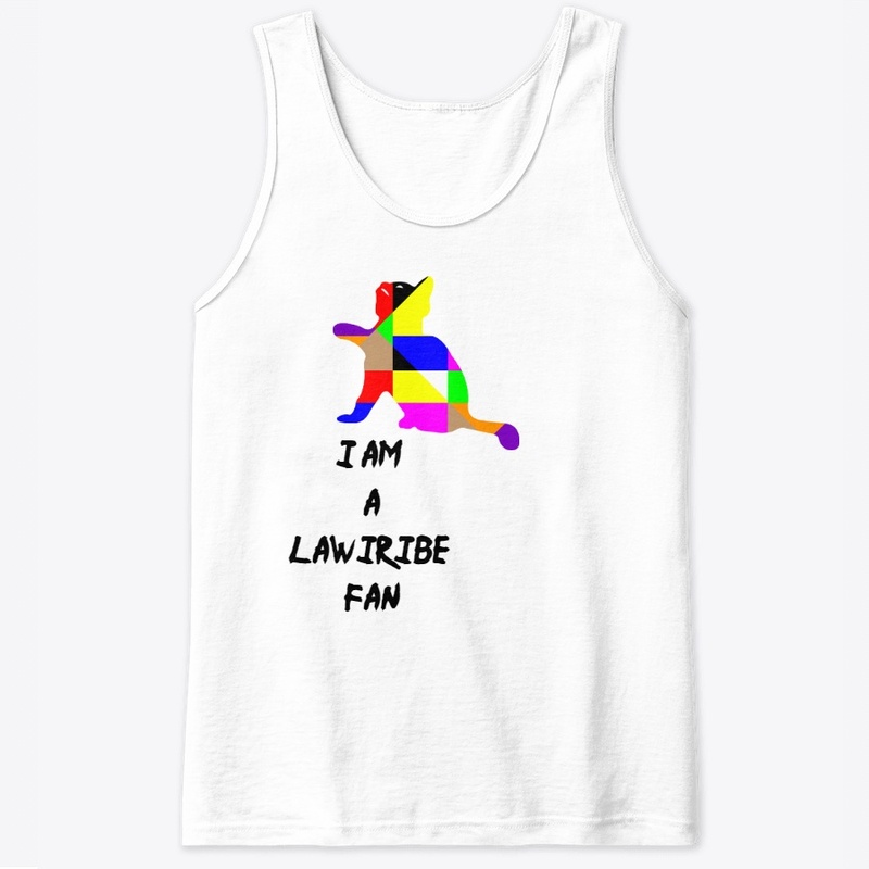 I am a lawiribe fan text and colors cat