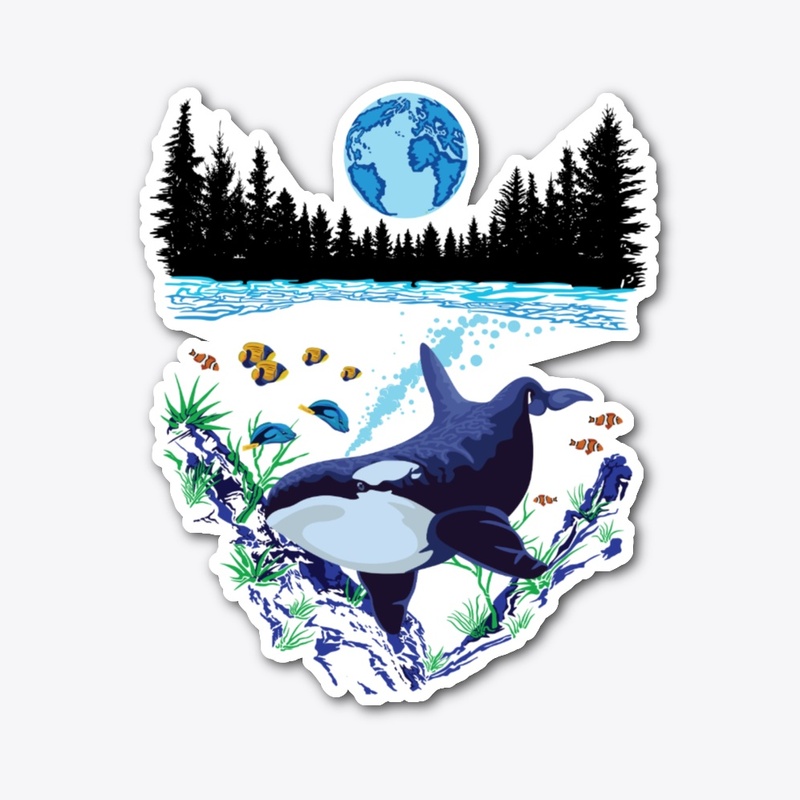Dark Night Deep Blue Sea Dolphin